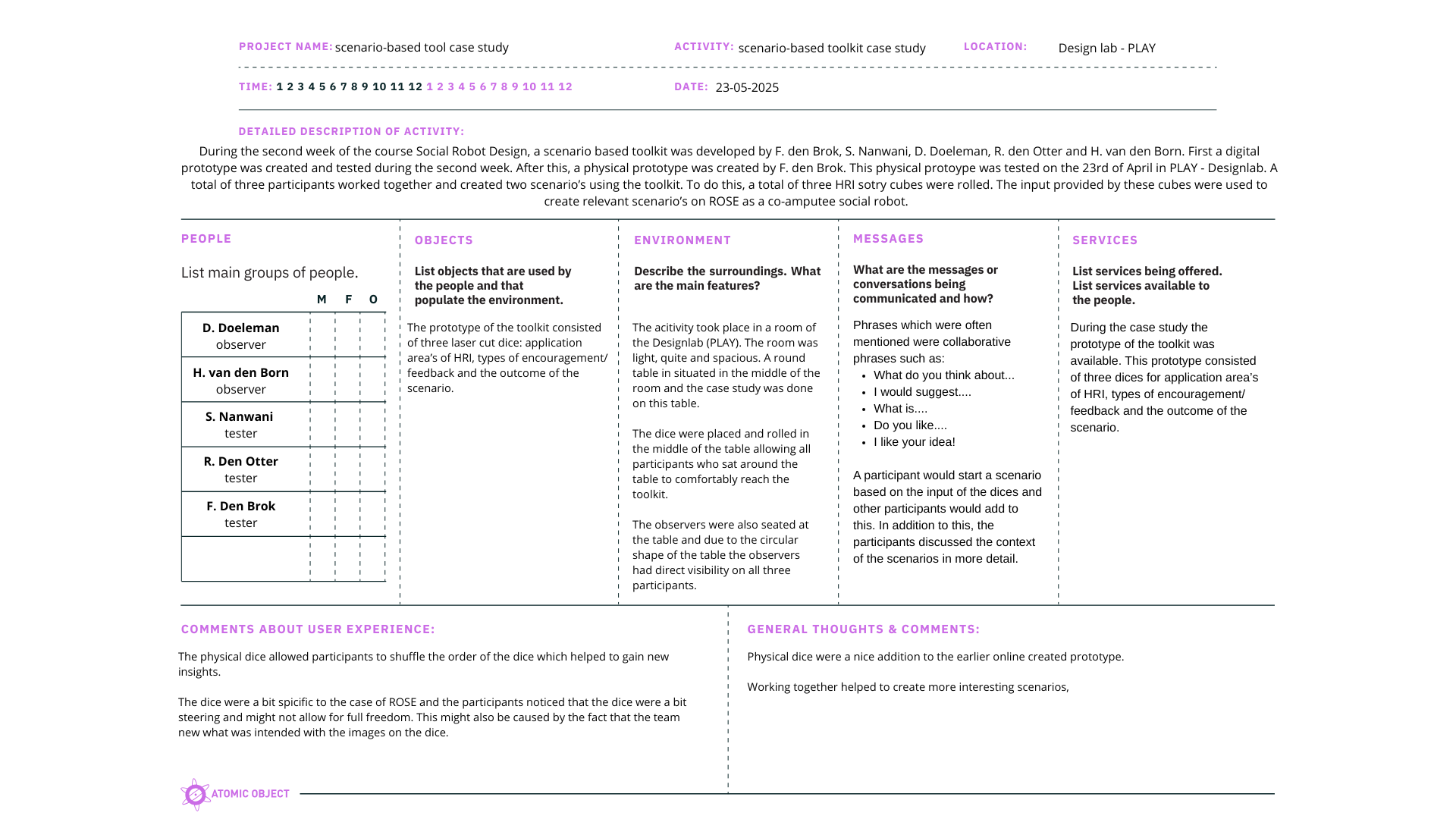 POEMS framework scenario-based toolkit case study