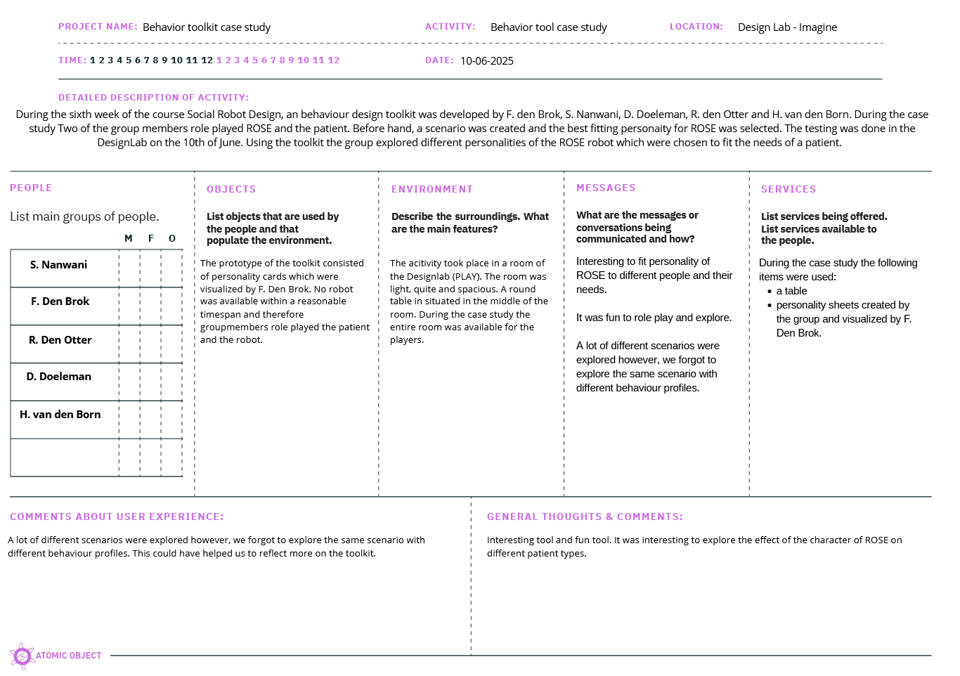 POEMS framework behavioral toolkit case study