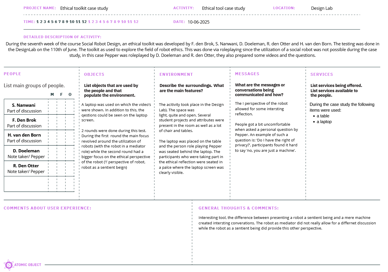 POEMS framework behavioral toolkit case study